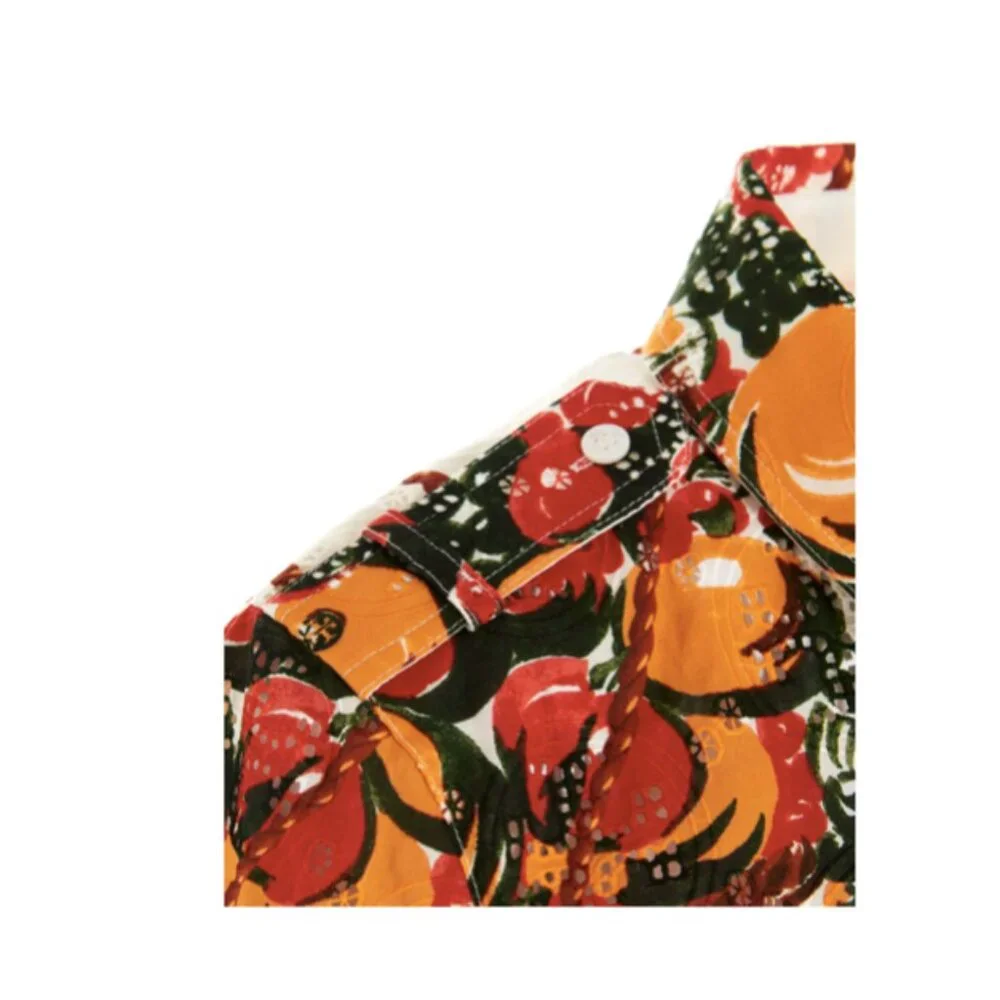 Tory Burch Printed Camp Shirt sz 0 - Picture 4 of 9